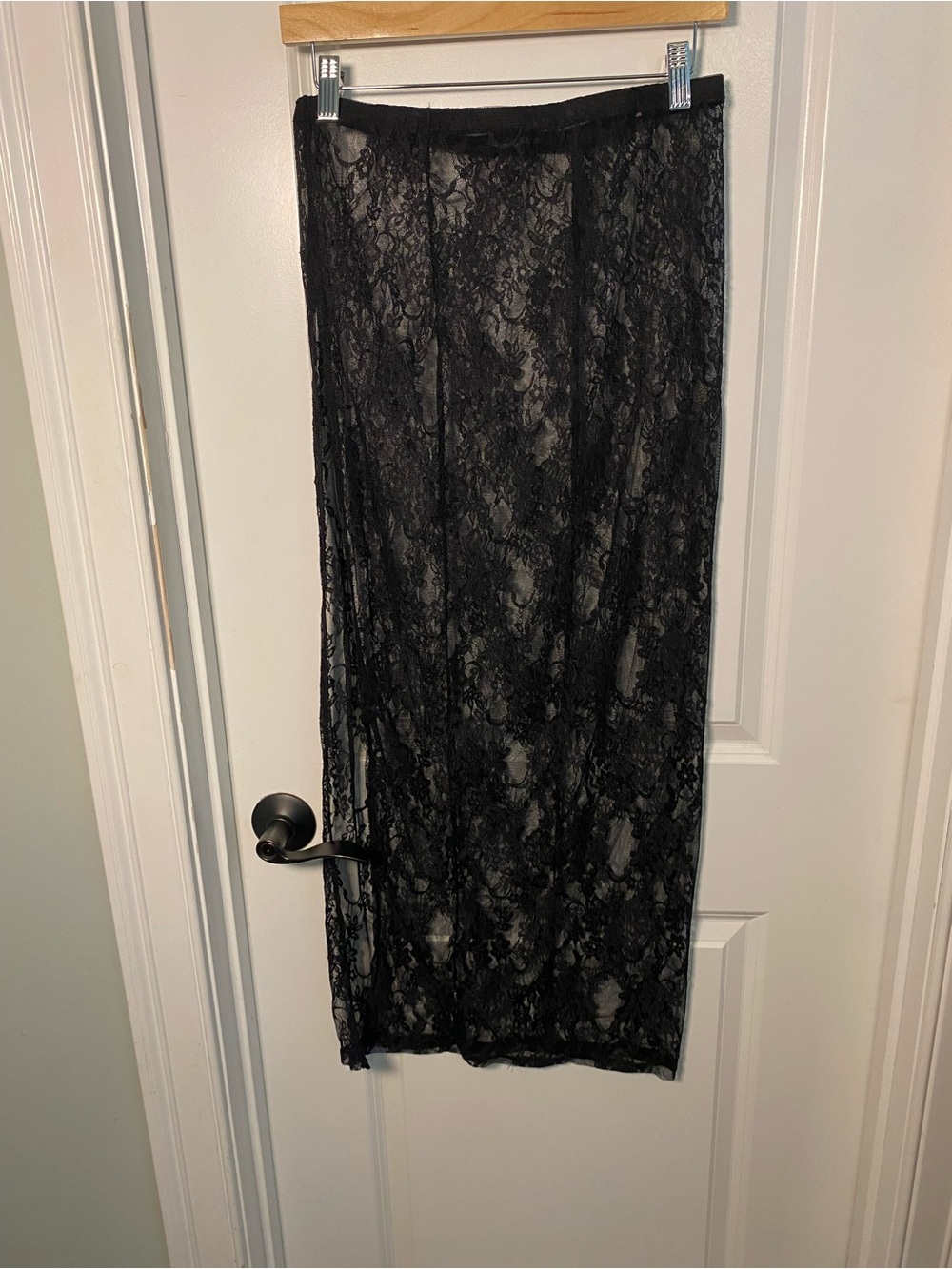 Edikted Black Lace Maxi Swim Cover Up